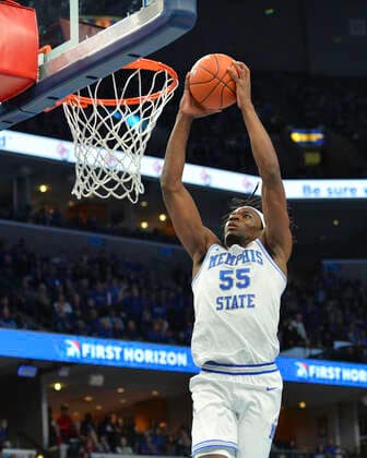 November 23, 2019: Memphis forward, Precious Achiuwa (55), goes in for the slam during the NCAA, College League, USA basketball game between the Ole Miss Rebels and the Memphis Tigers at the FedEx Forum in Memphis, TN. Sports South Media CSM NCAA Basketball 2019: Ole Miss vs Memphis Nov 23 - ZUMAc04_ 20191123_zaf_c04_082 Copyright: xKevinxLangleyx