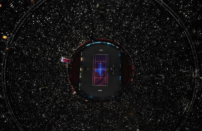 November 23, 2019: EUM20191123DEP19.JPG.CIUDAD DE MEXICO. SportDeportes-Tenis-Federer.- 23 de noviembre de 2019. Aspectos de la Plaza de Toros Mexico convertida en cancha de tenis durante el encuentro amistoso entre el suizo Roger Federer y el aleman Alexander Zverev. Foto: Agencia EL UNIVERSALLuis RamirezEELG Latin News: November 23, 2019 Copyright: xElxUniversalx