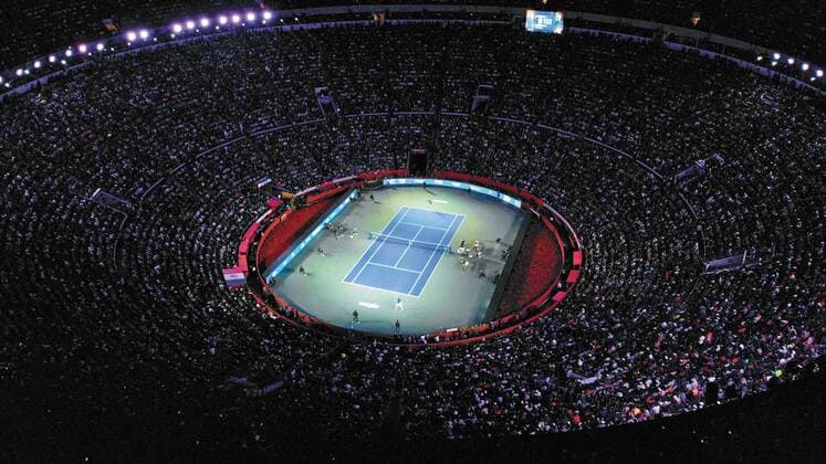Sport Bilder des Tages November 23, 2019: EUM20191124DEP02.JPG.CIUDAD DE MEXICO. SportDeportes-Tenis-Federer.- Aspectos de la Plaza de Toros Mexico convertida en cancha de tenis durante el encuentro amistoso entre el suizo Roger Federer y el aleman Alexander Zverev, el sabado 23 de noviembre de 2019. Foto: Agencia EL UNIVERSALLuis RamirezEELG Latin News: November 23, 2019 Copyright: xElxUniversalx