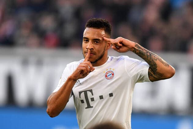 Fussball, 1.BL Saison 2019 2020, Fortuna Düsseldorf vs FC Bayern München, 23.11.2019, Merkur Spiel Arena Düsseldorf, Corentin Tolisso, FC Bayern München, Torjubel, Aktion, Einzelbild,