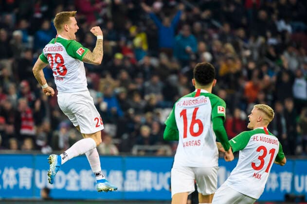 Bilder des Jahres 2019, Sport 11 November 24.11.2019, xkvx, Fussball 1.Bundesliga, FC Augsburg - Hertha BSC Berlin emspor, v.l. Torjubel, Goal celebration, celebrate the goal zum 3:0 durch Andre Hahn (FC Augsburg) (DFL DFB REGULATIONS PROHIBIT ANY USE OF PHOTOGRAPHS as IMAGE SEQUENCES and or QUASI-VIDEO) Augsburg *** 24 11 2019, xkvx, Football 1 Bundesliga, FC Augsburg Hertha BSC Berlin emspor, v l Goal celebration, celebrate the goal to 3 0 by Andre Hahn FC Augsburg DFL DFB REGULATIONS PROHIBIT ANY USE OF PHOTOGRAPHS as IMAGE SEQUENCES and or QUASI VIDEO Augsburg