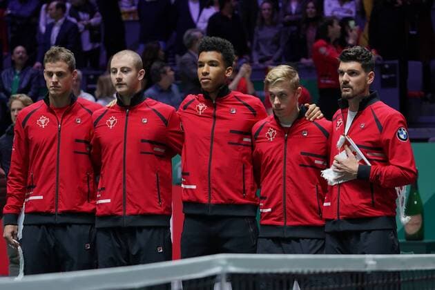 Canadian Team celebrates final match between Spain and Canada of Davis Cup by Rakuten Madrid Finals 2019 at Caja Magica on November 24, 2019 in Madrid, Spain Cordon Press