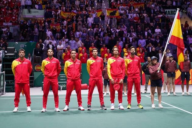 Spain Team of Spain celebrates final match between Spain and Canada of Davis Cup by Rakuten Madrid Finals 2019 at Caja Magica on November 24, 2019 in Madrid, Spain Cordon Press