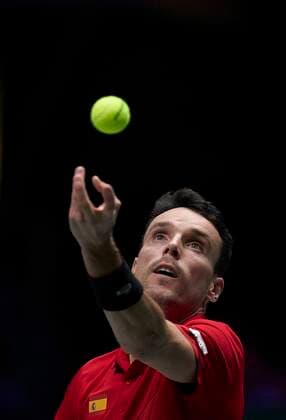 MADRID, SPAIN - NOVEMBER 24: Roberto Bautista of Spain in action during the Final match between Spain and Canada of Davis Cup by Rakuten Madrid Finals 2019 at Caja Magica on November 24, 2019 in Madrid, Spain. (Photo by Diego Souto Kosmos Tennis) Cordon Press