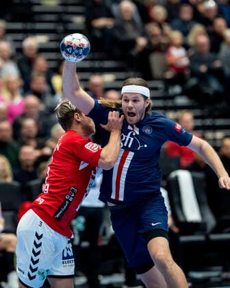 CL herrehaandbold: Aalborg Handbold - Paris Saint-Germain i Jutlander Bank Arena i Aalborg soendag den 24. november 2019 Janus Smaráson (3) Aalborg og Mikkel Hansen (24). , Aalborg Copyright: FotografxRenéxSchütze RenéxSchützex cop106 spdk20191124-174441-L