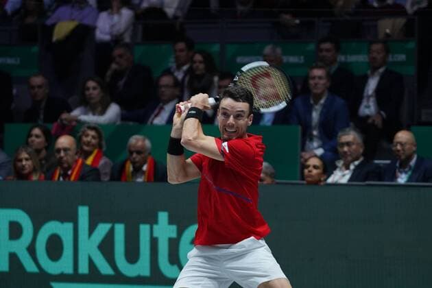 Roberto Bautista of Spain in action during the Final match between Spain and Canada of Davis Cup by Rakuten Madrid Finals 2019 at Caja Magica on November 24, 2019 in Madrid, Spain. Cordon Press
