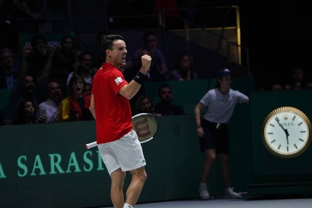 Roberto Bautista of Spain in action during the Final match between Spain and Canada of Davis Cup by Rakuten Madrid Finals 2019 at Caja Magica on November 24, 2019 in Madrid, Spain. Cordon Press