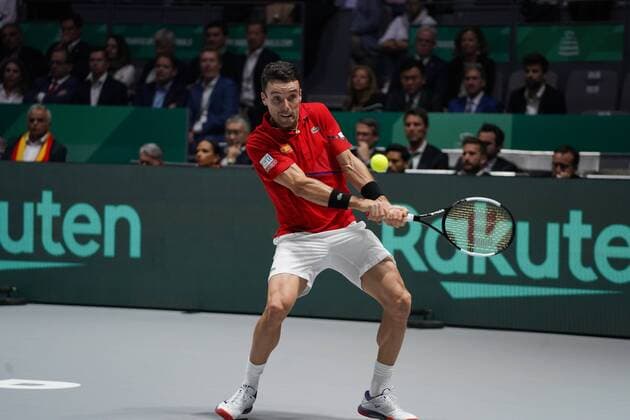 Roberto Bautista of Spain in action during the Final match between Spain and Canada of Davis Cup by Rakuten Madrid Finals 2019 at Caja Magica on November 24, 2019 in Madrid, Spain. Cordon Press