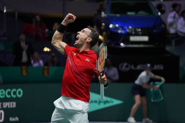 Roberto Bautista of Spain in action during the Final match between Spain and Canada of Davis Cup by Rakuten Madrid Finals 2019 at Caja Magica on November 24, 2019 in Madrid, Spain. Cordon Press Cordon Press