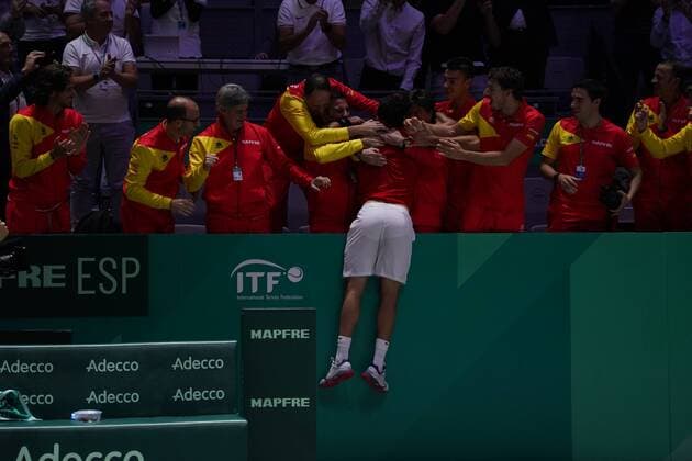 Roberto Bautista of Spain in action during the Final match between Spain and Canada of Davis Cup by Rakuten Madrid Finals 2019 at Caja Magica on November 24, 2019 in Madrid, Spain. Cordon Press Cordon Press