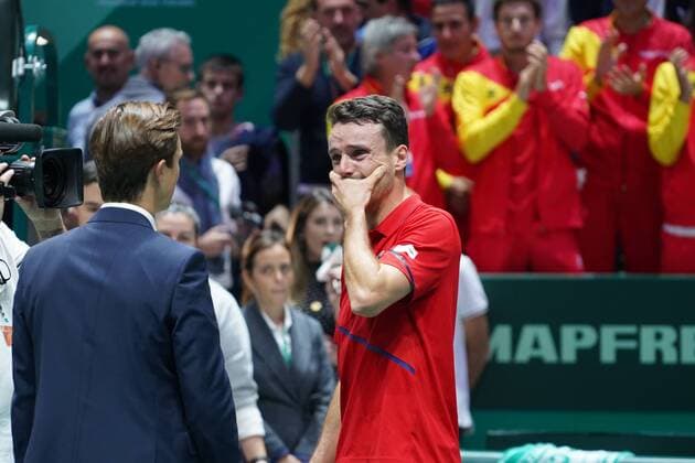 Roberto Bautista of Spain in action during the Final match between Spain and Canada of Davis Cup by Rakuten Madrid Finals 2019 at Caja Magica on November 24, 2019 in Madrid, Spain. Cordon Press Cordon Press