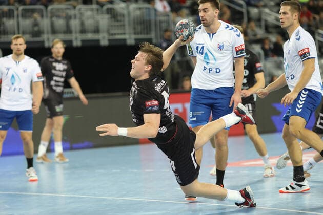 Zagreb, 24.11.2019. - Arena Zagreb hall, 2019 20 EHF Men s Champions League Group Phase. HC PPD Zagreb (white) - Elverum (black) 30:27 SOLSTAD Thomas Alfred (44) 