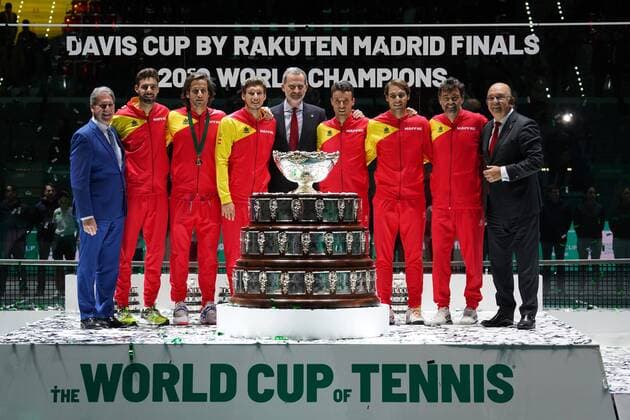 Spanish team celebrate after win the Davis Cup at La Caja Magica on November 24, 2019 in Madrid, Spain. Cordon Press Cordon Press