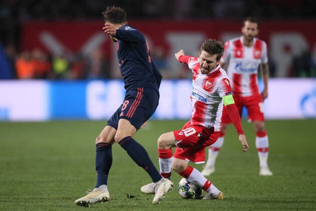 MARKO MARIN of Crvena zvezda in action during UEFA Champions League against Bayern Munich at Rajko Mitic stadium, Beograd 26.11.2019 MarkoxMetlas 