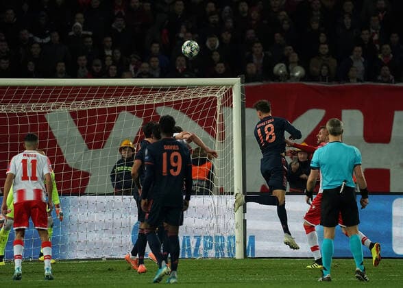 SRB, UEFA CL, Roter Stern Belgrad (SRB) vs FC Bayern München (GER) 26.11.2019, Stadion Rajko MitiÄ‡, Belgrad, SRB, UEFA CL, Roter Stern Belgrad (SRB) vs FC Bayern München (GER) , im Bild Leon Goretzka (München) erzielt das Tor zum 1:0
