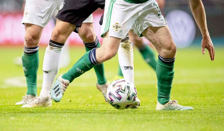 Feature, Ball und Beine, Zweikampf, Aktion, Fussball Laenderspiel, EM-Qualifikation, Gruppe C, Deutschland (GER) - Nordirland (NIR) 6:1, am 19.11.2019 in Frankfurt Deutschland. Â