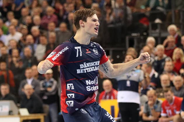 SG Flensburg-Handewitt vs Bergischer HC, LIQUI-MOLY Handball Bundesliga, 28.11.19; Flensburg Magnus Roed (SG Flensburg-Handewitt, 77)jubelt Copyright: xBEAUTIFULxSPORTS MarioxM.xKobergx
