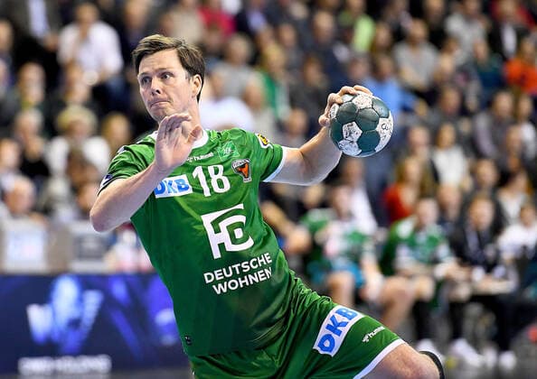28.11.2019, xlakx, Handball Bundesliga, Fuechse Berlin - MT Melsungen emspor, v.l. am Ball Hans Lindberg(Fuechse Berlin 18) Berlin