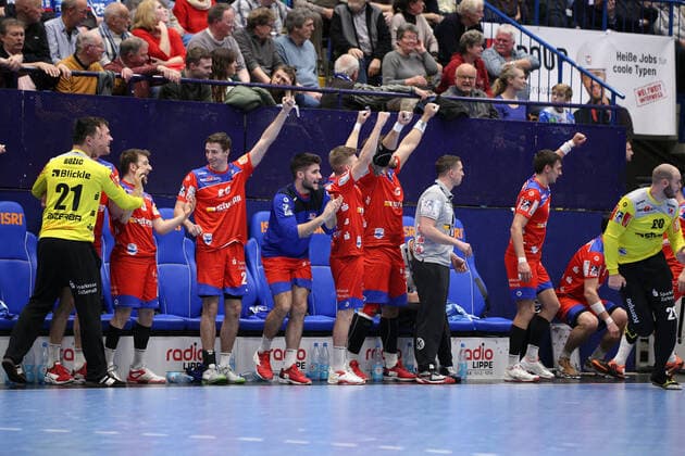 Torjubel bei HBW Balingen-Weilstetten GER, Handball, 1. Bundesliga, TBV Lemgo Lippe gegen HBW Balingen-Weilstetten, 28.11.2019 Lemgo Copyright: xStrohdiekx Eibner-Pressefotox EP_jsk