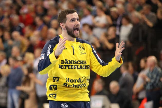 SG Flensburg-Handewitt vs Bergischer HC, LIQUI-MOLY Handball Bundesliga, 28.11.19; Flensburg Benjamin Buric (SG Flensburg-Handewitt, 01) Copyright: xBEAUTIFULxSPORTS MarioxM.xKobergx