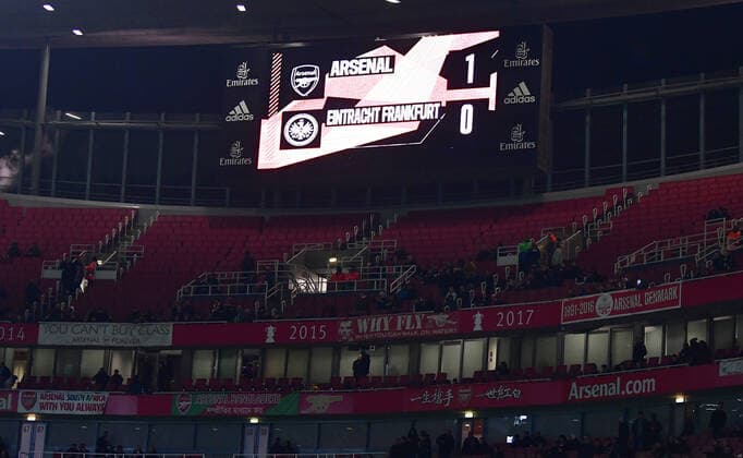 28.11.2019, xkvx, Fussball Europa League, Arsenal London - Eintracht Frankfurt emspor, v.l. leeres Stadion (DFL DFB REGULATIONS PROHIBIT ANY USE OF PHOTOGRAPHS as IMAGE SEQUENCES and or QUASI-VIDEO) London
