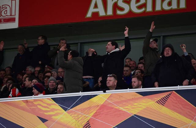 i28.11.2019, xkvx, Fussball Europa League, Arsenal London - Eintracht Frankfurt emspor, v.l. Frankfurt Fans jubeln celebrate the goal, Der Torjubel zum 1:2 (DFL DFB REGULATIONS PROHIBIT ANY USE OF PHOTOGRAPHS as IMAGE SEQUENCES and or QUASI-VIDEO) London