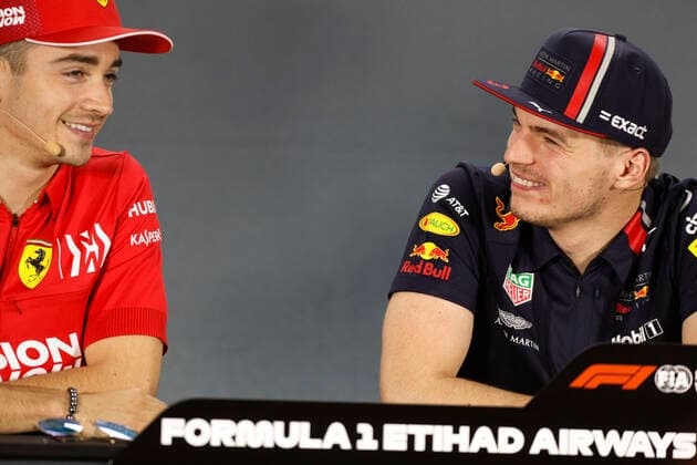 Motorsports: FIA Formula One World Championship, WM, Weltmeisterschaft 2019, Grand Prix of Abu Dhabi, 16 Charles Leclerc (MCO, Scuderia Ferrari Mission Winnow), 33 Max Verstappen (NLD, Aston Martin Red Bull Racing), Abu Dhabi United Arab Emirates