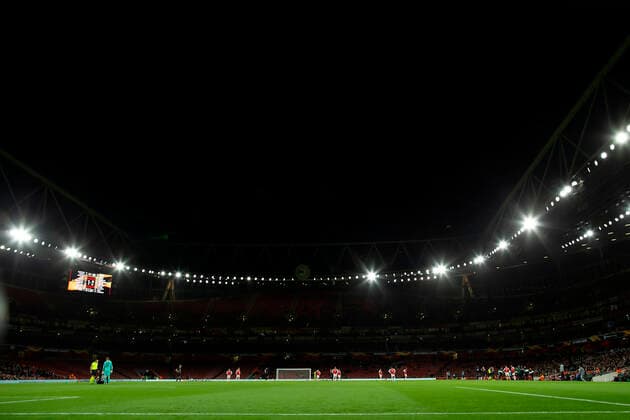 28th November 2019; Emirates Stadium, London, England; UEFA Europa League Football, Arsenal versus Frankfurt; A general view of a mostly empty Emirates Stadium - Editorial Use  ActionPlus12191931 ShaunxBrooks