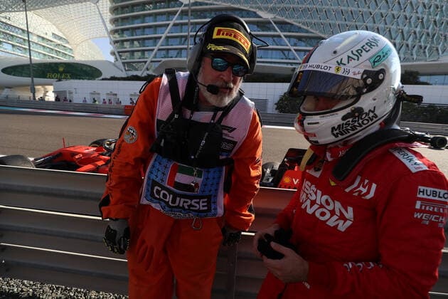 Sebastian Vettel, Scuderia Ferrari, formula 1 GP, Abu Dhabi, Yas Marina Circuit, VAE, 29.11.2019 Photo:mspb Jean Petin Crash, Sebastian Vettel, formula 1 GP, Abu Dhabi, Yas Marina Circuit,
