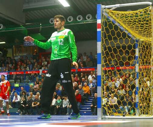 Torhüter Sebastian Bliss (Essen) Handball 2.Liga 2019 20 EHV Aue - TuSEM Essen 34:28 am 29.11.2019 EHV Aue - TuSEM Essen