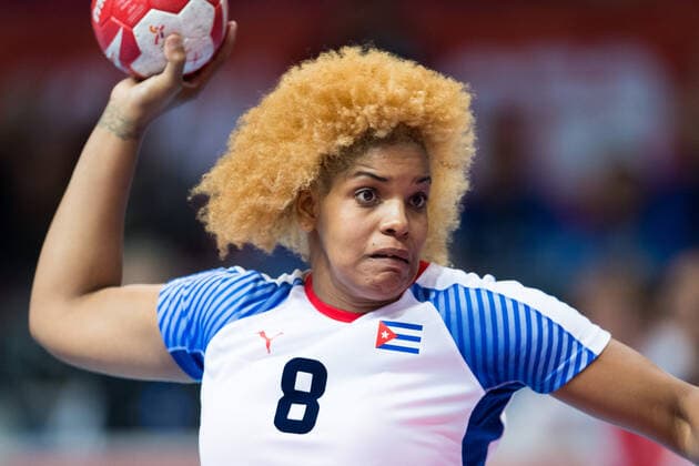 191130 Arisleidy Marquez Herrera of Cuba during the Women s World Handball Championship game between Norway and Cuba on November 30, 2019 in Kumamoto. Photo: Daniel Stiller Bildbyran kod DS 59408 bbeng dam women handball handboll world handball championship 2019 norway norge cuba kuba handball vm Copyright: DANIELxSTILLER BB191130DS035