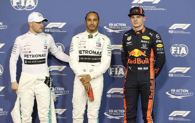 Pole, Valtteri Bottas; Lewis Hamilton; Mercedes Grand Prix, Max Verstappen, Red Bull Racing, formula 1 GP, Abu Dhabi, Yas Marina Circuit, VAE, 30.11.2019 Photo:mspb Jerry Andre Pole, Valtteri Bottas; Lewis Hamilton; Max Verstappen, formula 1 GP, Abu Dhabi,