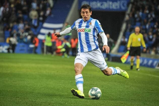 Mikel Oyarzabal of Real Sociedad reacts during the Spanish league football match between Real Sociedad and Eibar at the Reale Arena Stadium on 30 November 2019 in San Sebastian, Spain Cordon Press
