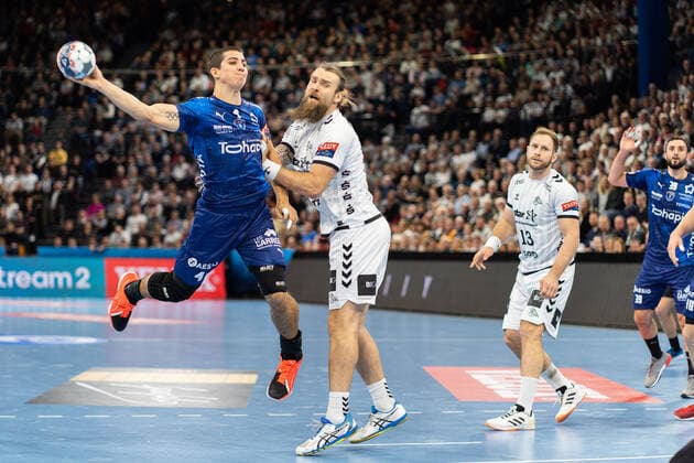 THW Kiel - Montpellier HB am 30.11.2019 Diego Simonet ( 4, Montpellier Handball), THW Kiel - Montpellier HB in der VELUX EHF Champions League, Gruppe B am 10. Spieltag in der Sparkassen-Arena (Kiel) am 30.11.2019) Copyright: xBEAUTIFULxSPORTS Angenendtx