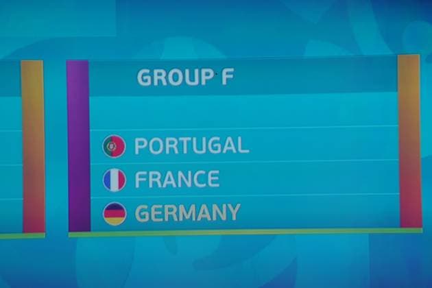 Frankreich und Portugal in der deutschen Gruppe F - 30.11.2019: UEFA EURO2020 Auslosung, Romexpo Bukarest, DISCLAIMER: UEFA regulations prohibit any use of photographs as image sequences and or quasi-video.