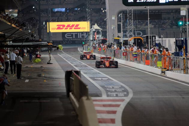Photo4 LaPresse 30 11 2019 Abu Dhabi, United Arab Emirates Grand Prix Formula One Abu Dhabi 2019 In the pic: Sebastian Vettel (GER) Scuderia Ferrari SF90 and Charles Leclerc (MON) Scuderia Ferrari SF90  Copyright: xPhoto4 LaPressex