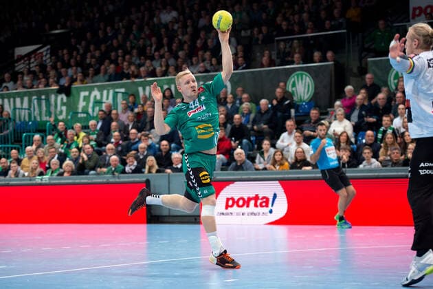 Minden, Deutschland 30.11.2019: 1. Handball-Bundesliga - 2019 2020 - GWD Minden vs. Rhein-Neckar Löwen Kevin Gulliksen (Minden) Minden Nordrhein-Westfalen Deutschland Kampa Halle