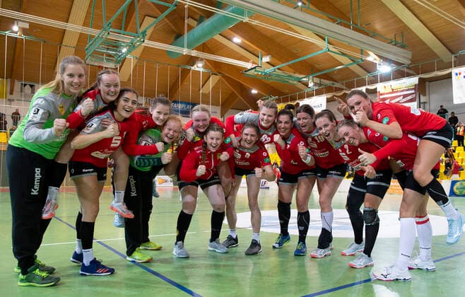 Frankfurt (Oder), 30.11.2019 - FHC vs MTV Heide 36:31 Jubel bei den FHC- Frauen, sie boten eine Glanzvorstellung gegen die Heider-Mannschaft und gewannen das Punktspiel mit 5 Toren Unterschied.