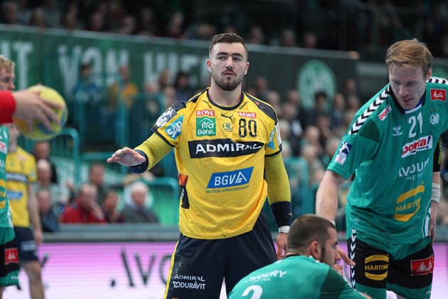 Jannik Kohlbacher (Rhein-Neckar Loewen 80) GER, Handball, 1. Bundesliga, TSV GWD Minden gegen Rhein-Neckar Loewen, 30.11.2019 Minden Copyright: xStrohdiekx Eibner-Pressefotox EP_jsk