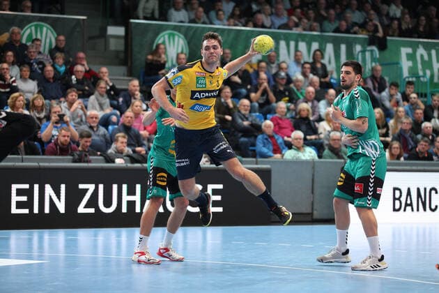 Niclas Kirkelokke (Rhein-Neckar Loewen 6) GER, Handball, 1. Bundesliga, TSV GWD Minden gegen Rhein-Neckar Loewen, 30.11.2019 Minden Copyright: xStrohdiekx Eibner-Pressefotox EP_jsk