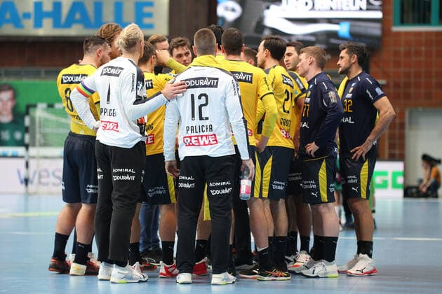 Auszeit Rhein-Neckar Loewen GER, Handball, 1. Bundesliga, TSV GWD Minden gegen Rhein-Neckar Loewen, 30.11.2019 Minden Copyright: xStrohdiekx Eibner-Pressefotox EP_jsk