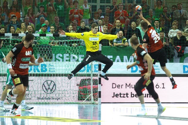 SC DHfK Leipzig vs. TSV Hannover-Burgdorf, Liqui Moly HBL, 01.12.19 Handball, 1. Bundesliga, Saison 2019 2020, 15. Spieltag: SC DHfK Leipzig vs. TSV Hannover-Burgdorf am 01.12.19 in der Quarterback Immobilien Arena Leipzig. Im Bild: Torwart Joel BIRLEHM (35, SC DHfK Leipzig) Copyright: xBEAUTIFULxSPORTS JanxKaeferx
