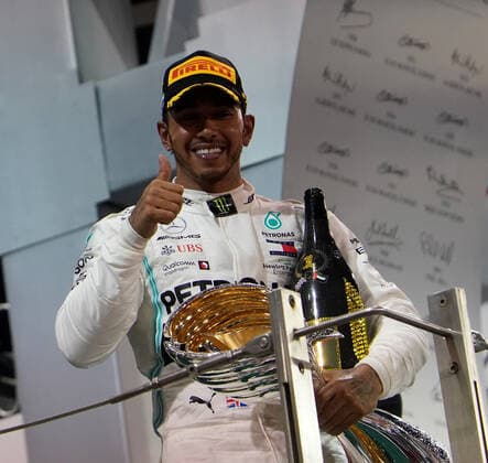 FORMULA 1 ETIHAD AIRWAYS ABU DHABI GRAND PRIX 2019 01.12.2019, Yas Marina Circuit, Abu Dhabi, FORMULA 1 ETIHAD AIRWAYS ABU DHABI GRAND PRIX 2019 , im Bild Podium: Sieger Lewis Hamilton (GB 44), Mercedes-AMG Petronas Motorsport