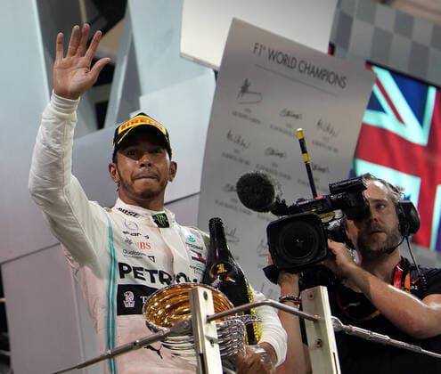 FORMULA 1 ETIHAD AIRWAYS ABU DHABI GRAND PRIX 2019 01.12.2019, Yas Marina Circuit, Abu Dhabi, FORMULA 1 ETIHAD AIRWAYS ABU DHABI GRAND PRIX 2019 , im Bild Podium: Sieger Lewis Hamilton (GB 44), Mercedes-AMG Petronas Motorsport