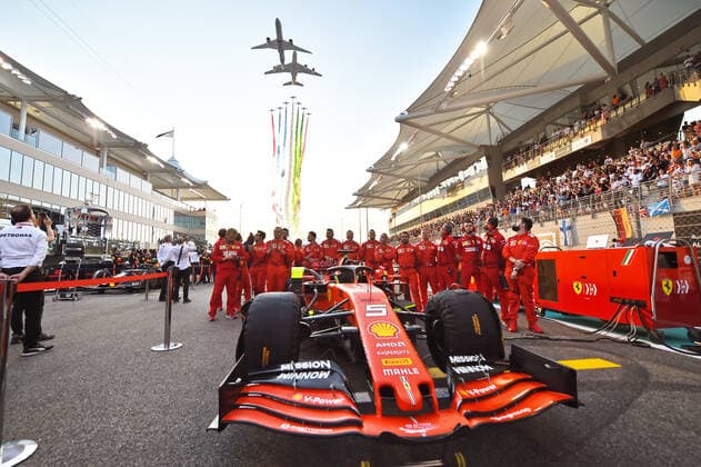 01.12.2019, xekx, Motorsport FIA, Formel 1 Großer Preis von Abu Dhabi - Rennen 2019 emspor, Das letzte Rennen der Saison 2019 für Ferrari, mit Airbus Überflug von Ediath (DFL DFB REGULATIONS PROHIBIT ANY USE OF PHOTOGRAPHS as IMAGE SEQUENCES and or QUASI-VIDEO) Abu Dhabi