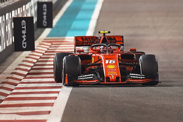 01.12.2019, xekx, Motorsport FIA, Formel 1 Großer Preis von Abu Dhabi - Rennen 2019 emspor, 3. Platz Charles Leclerc (Ferrari) (DFL DFB REGULATIONS PROHIBIT ANY USE OF PHOTOGRAPHS as IMAGE SEQUENCES and or QUASI-VIDEO) Abu Dhabi
