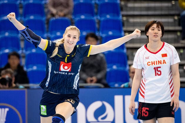 191202 Linn Blohm of Sweden celebrates during the Women s World Handball Championship match between China and Sweden on December 2, 2019 in Kumamoto. Photo: Ludvig Thunman BILDBYRAN kod LT 35690 bbeng dam women handball handboll world handball championship 2019 sverige sweden china kina jubel Copyright: LUDVIGxTHUNMAN BB191202LT010