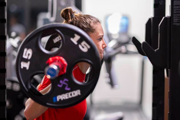 Handball, Frauen: WM 2019, Vorrunde, Gruppe B, Media Day - Krafttraining - Deutschland Emily Boelk Bölk (Deutschland Thueringer HC) Yamaga City Kumamoto Japan