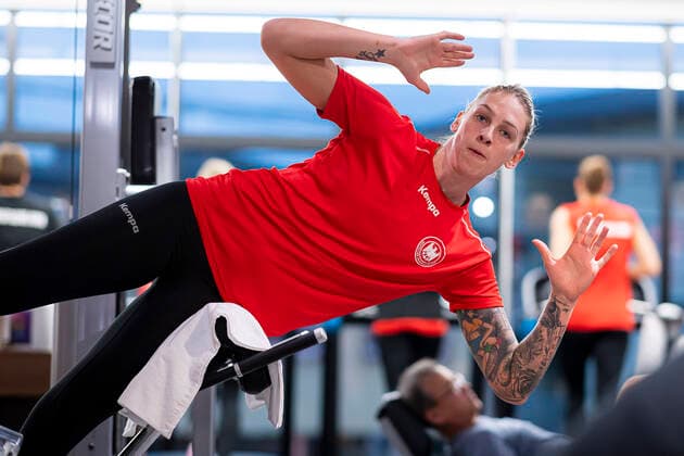 Sport Bilder des Tages Handball, Frauen: WM 2019, Vorrunde, Gruppe B, Media Day - Krafttraining - Deutschland Luisa Schulze (Deutschland Bietigheim) Yamaga City Kumamoto Japan