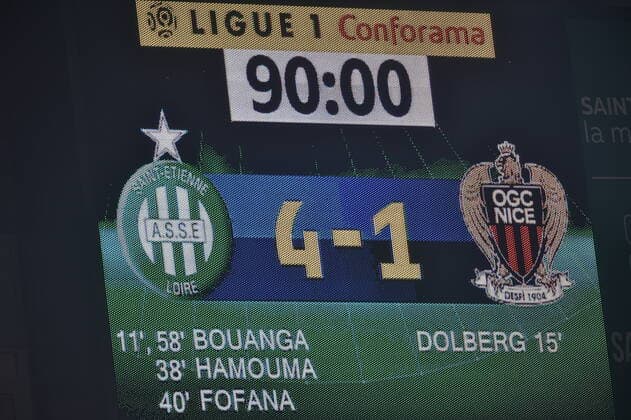 Score (saint etienne) FOOTBALL : AS Saint Etienne vs OGC Nice - Ligue 1 Conforama - 04 12 2019 FredericChambert Panoramic 